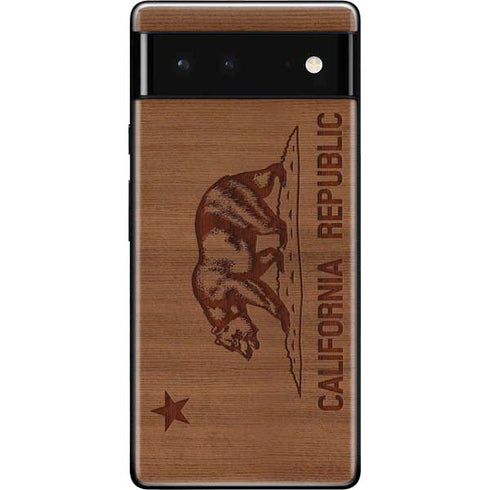 California Wood Flag Google Pixel 6 Skin